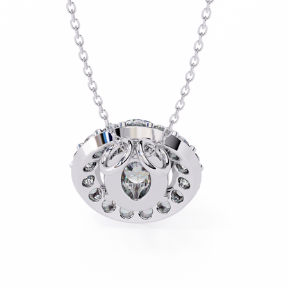 Oval Bloom – Oval & Round Lab Diamond Cluster Necklace