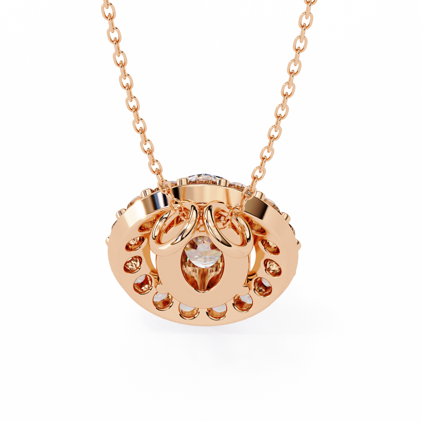 Oval Bloom – Oval & Round Lab Diamond Cluster Necklace