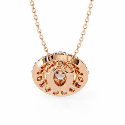 Oval Bloom – Oval & Round Lab Diamond Cluster Necklace