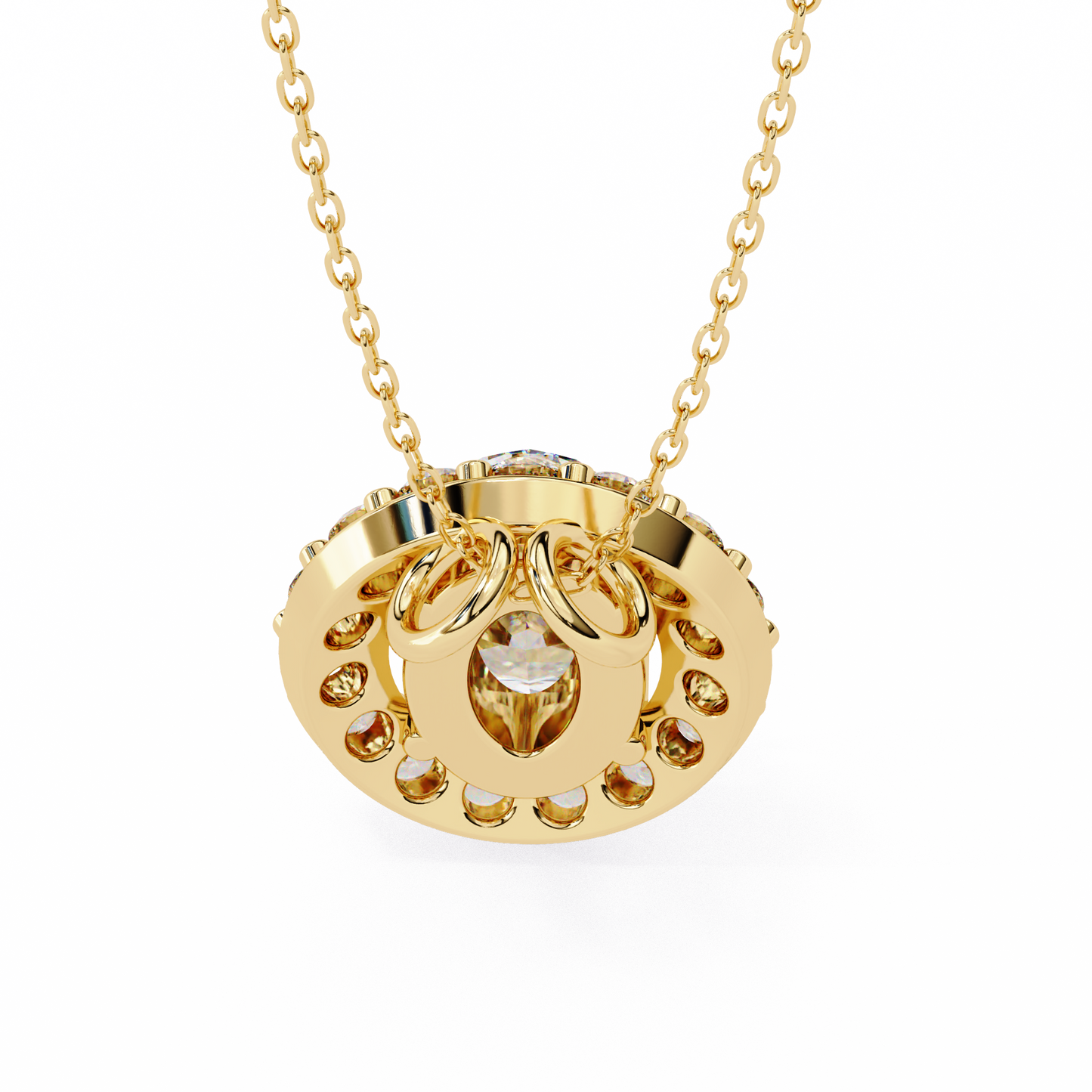 Oval Bloom – Oval & Round Lab Diamond Cluster Necklace