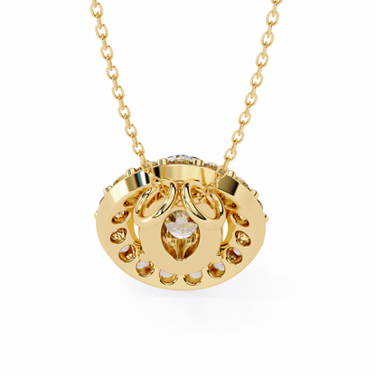 Oval Bloom – Oval & Round Lab Diamond Cluster Necklace