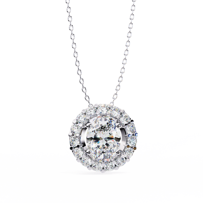 Oval Bloom – Oval & Round Lab Diamond Cluster Necklace