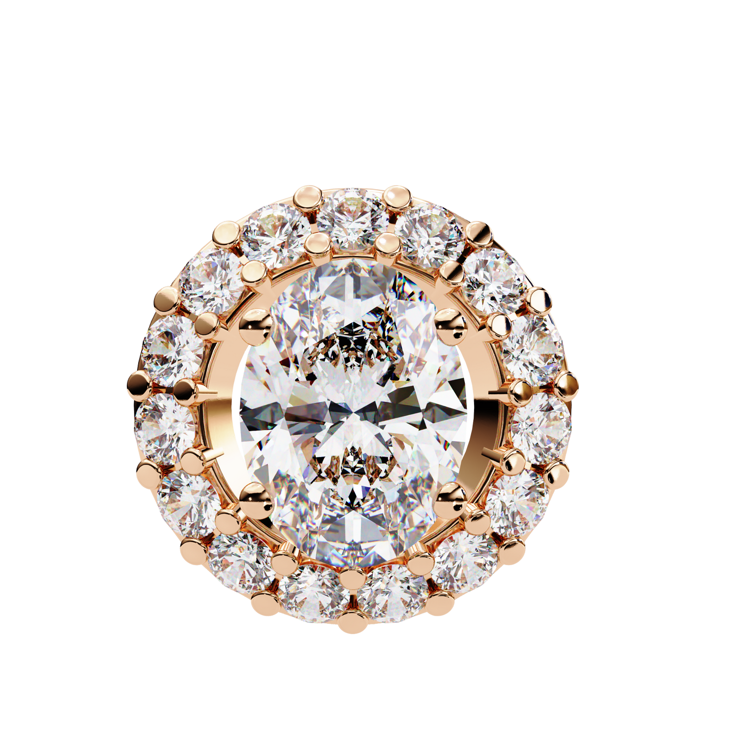 Oval Bloom – Oval & Round Lab Diamond Cluster Necklace