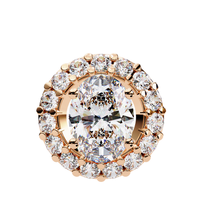 Oval Bloom – Oval & Round Lab Diamond Cluster Necklace