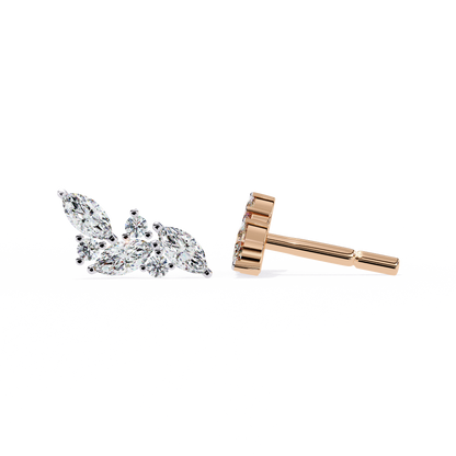 Whisper Bloom – Marquise & Round Lab Diamond Petite Studs