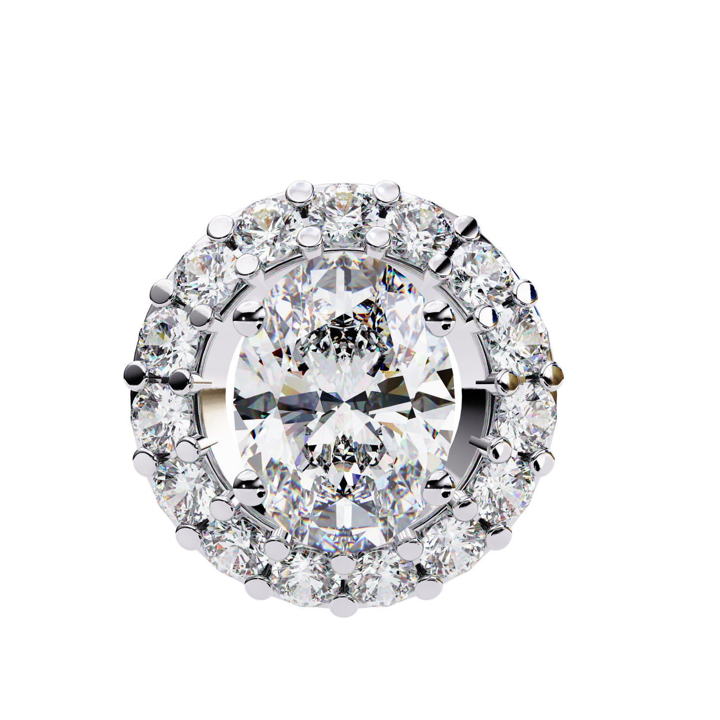 Oval Bloom – Oval & Round Lab Diamond Cluster Necklace