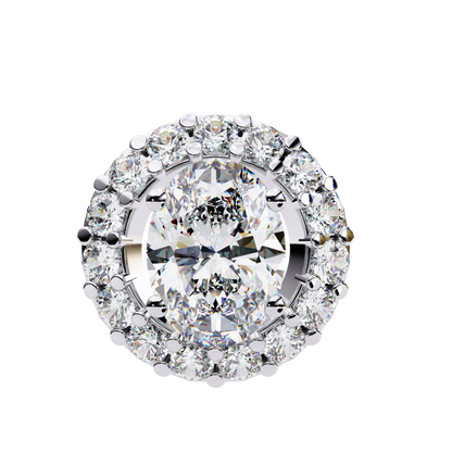 Oval Bloom – Oval & Round Lab Diamond Cluster Necklace
