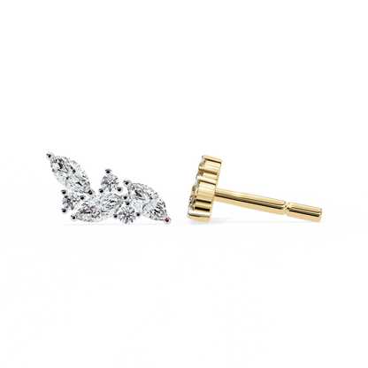 Whisper Bloom – Marquise & Round Lab Diamond Petite Studs