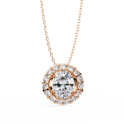 Oval Bloom – Oval & Round Lab Diamond Cluster Necklace
