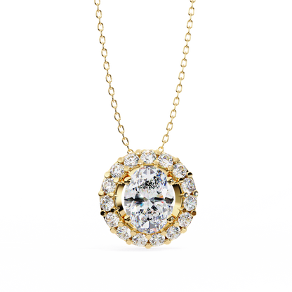 Oval Bloom – Oval & Round Lab Diamond Cluster Necklace