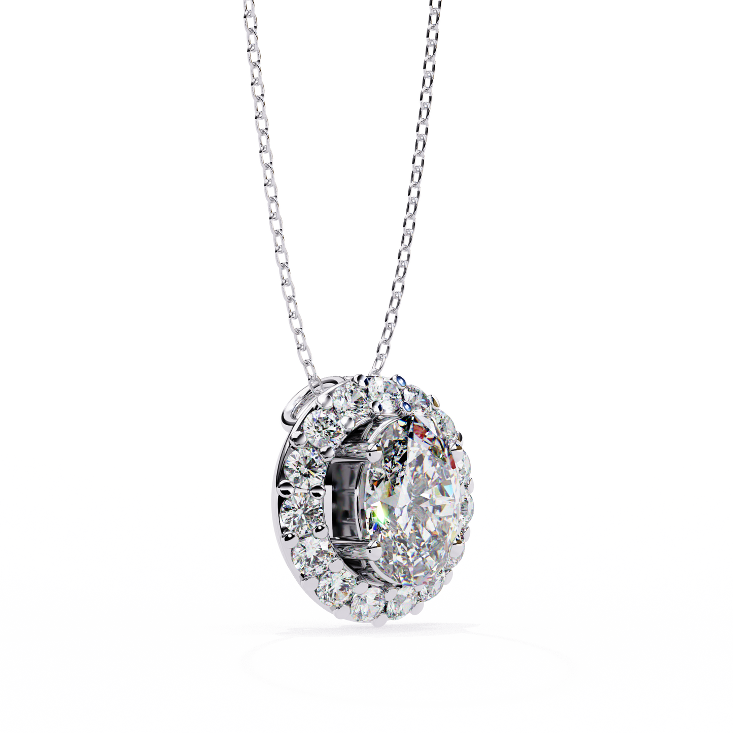 Oval Bloom – Oval & Round Lab Diamond Cluster Necklace