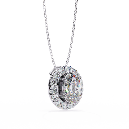 Oval Bloom – Oval & Round Lab Diamond Cluster Necklace