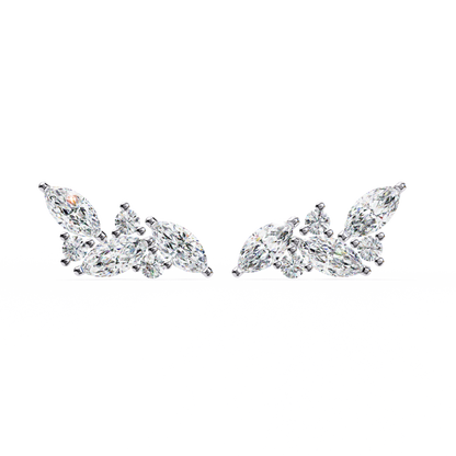 Whisper Bloom – Marquise & Round Lab Diamond Petite Studs