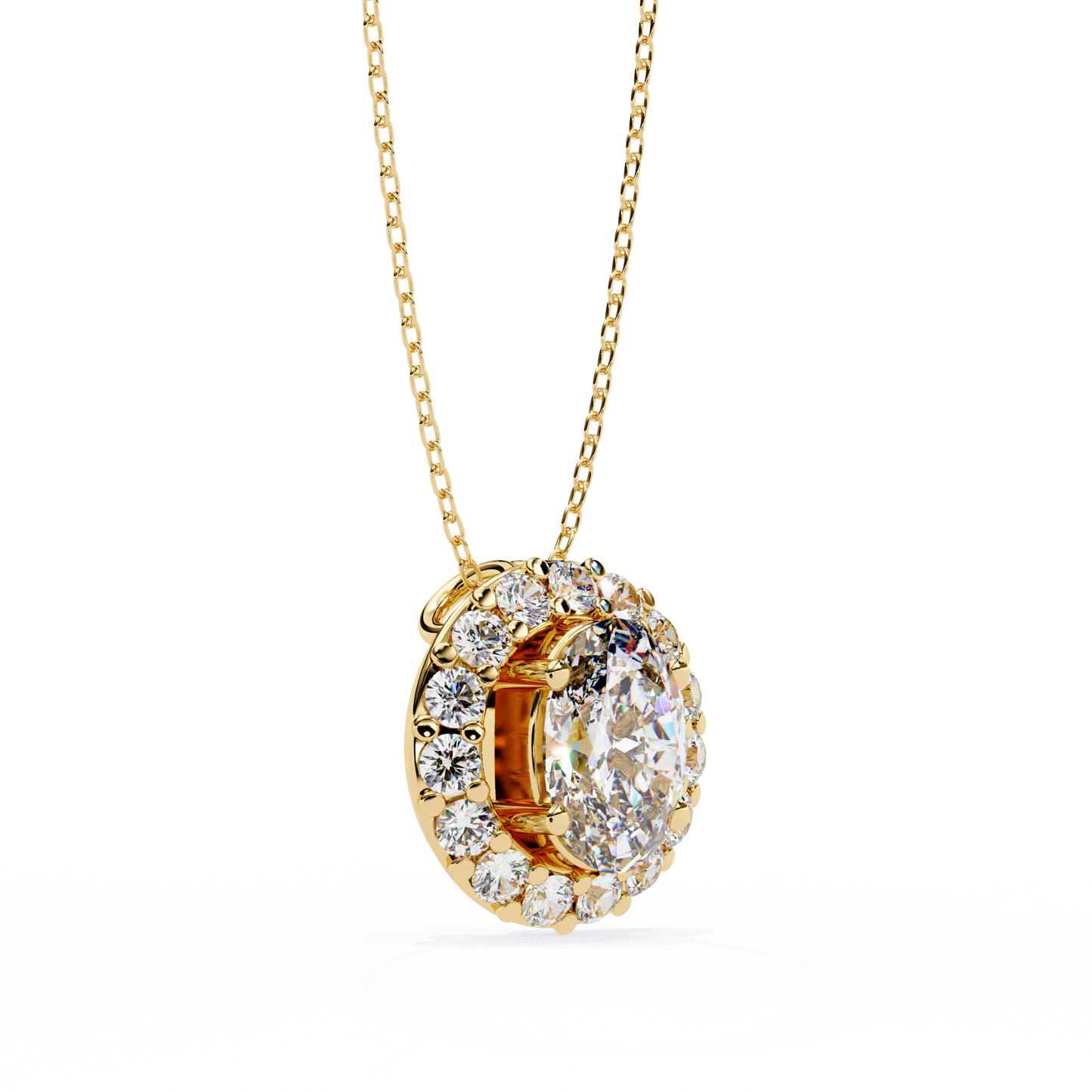 Oval Bloom – Oval & Round Lab Diamond Cluster Necklace