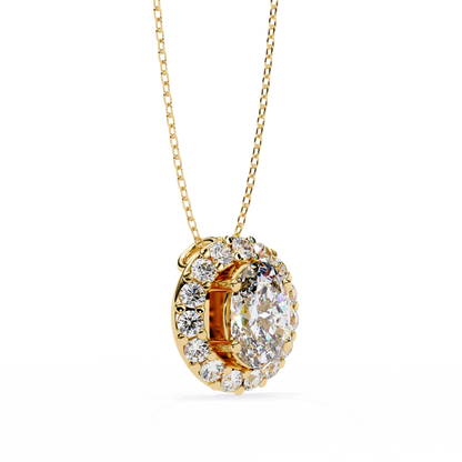 Oval Bloom – Oval & Round Lab Diamond Cluster Necklace