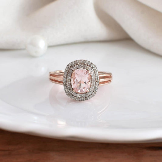 Rose Blush Halo Ring