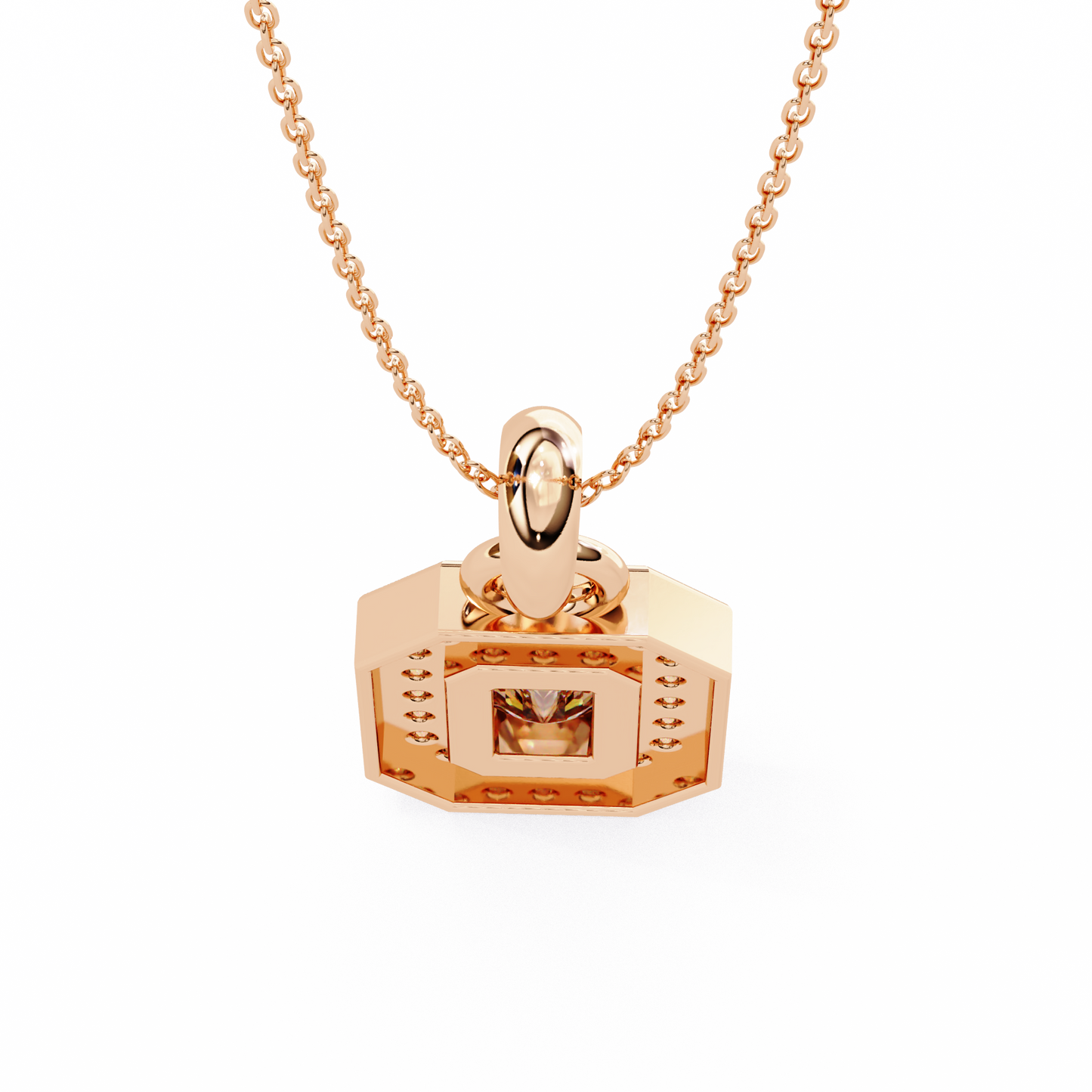 Emerald Crest – Emerald & Round Lab Diamond Cluster Pendant