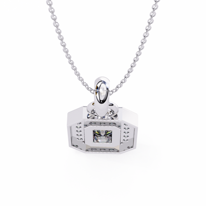 Emerald Crest – Emerald & Round Lab Diamond Cluster Pendant