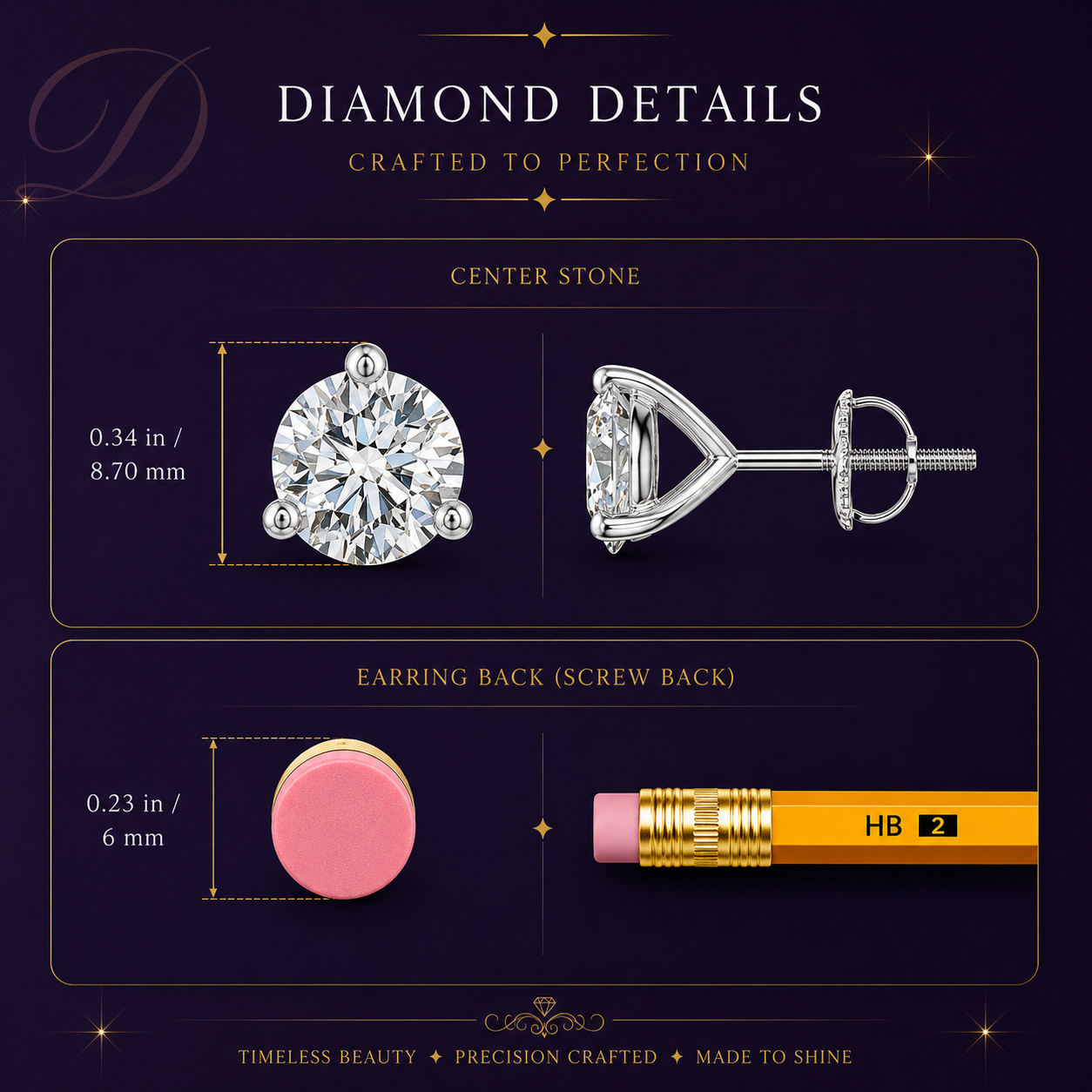 3.0CTW 14K Lab-Grown Prong-Set Round Diamond Martini Stud Earrings