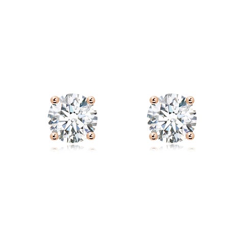 3.00 CTW 14K Lab-Grown Basket-Set Solitaire Diamond Stud Earrings