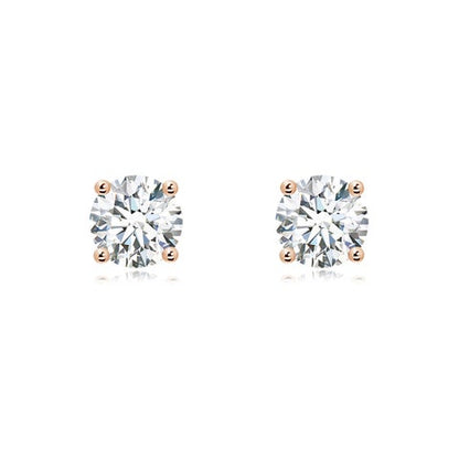3.00 CTW 14K Lab-Grown Basket-Set Solitaire Diamond Stud Earrings