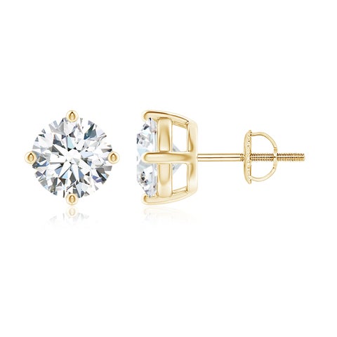 4.00 CTW 14K Lab-Grown Basket-Set Solitaire Diamond Stud Earrings