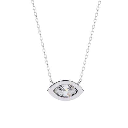 EAST~WEST   - Marquise Cut Lab Diamond Pendant Necklace