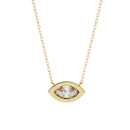 EAST~WEST   - Marquise Cut Lab Diamond Pendant Necklace