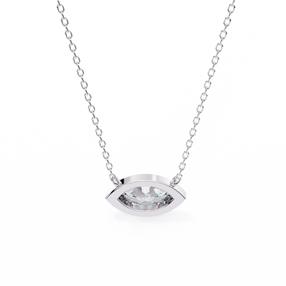 EAST~WEST   - Marquise Cut Lab Diamond Pendant Necklace