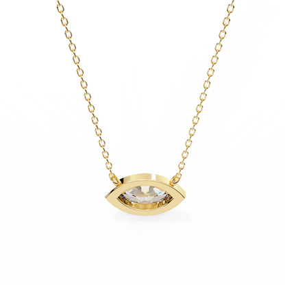 EAST~WEST   - Marquise Cut Lab Diamond Pendant Necklace