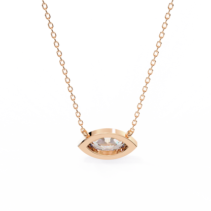 EAST~WEST   - Marquise Cut Lab Diamond Pendant Necklace