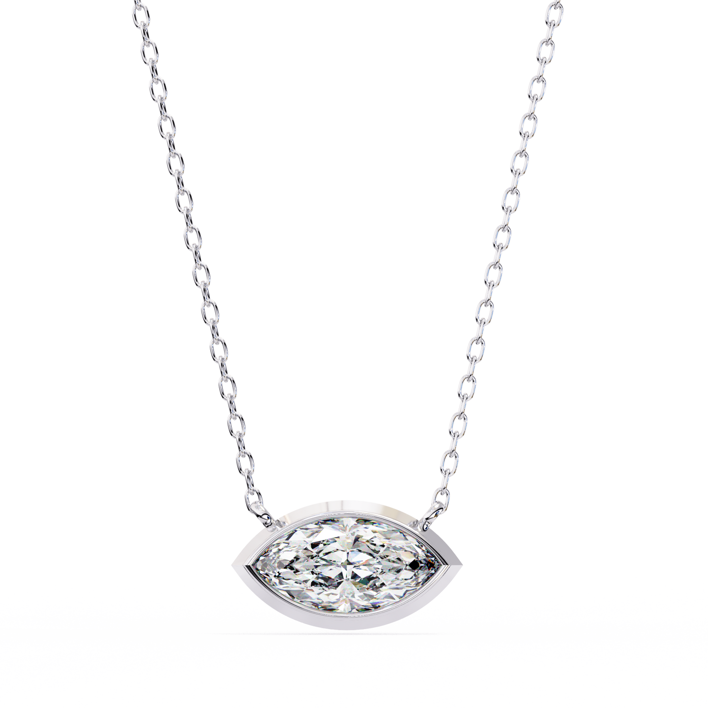 EAST~WEST   - Marquise Cut Lab Diamond Pendant Necklace