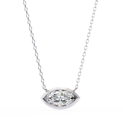 EAST~WEST   - Marquise Cut Lab Diamond Pendant Necklace