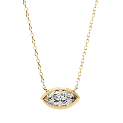 EAST~WEST   - Marquise Cut Lab Diamond Pendant Necklace