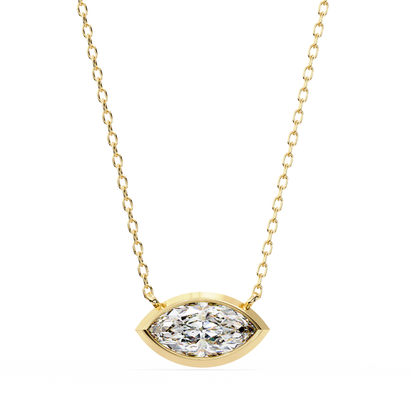 EAST~WEST   - Marquise Cut Diamond Pendant Necklace