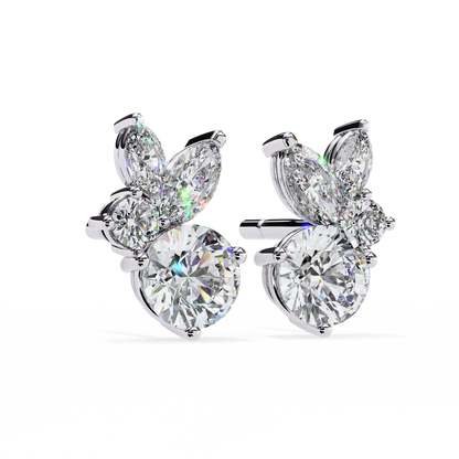 Diamond Bunny – Round Lab Diamond Rabbit-Inspired Earrings
