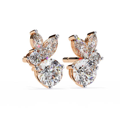 Diamond Bunny – Round Lab Diamond Rabbit-Inspired Earrings
