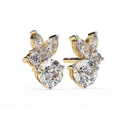 Diamond Bunny – Round Lab Diamond Rabbit-Inspired Earrings