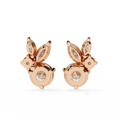 Diamond Bunny – Round Lab Diamond Rabbit-Inspired Earrings