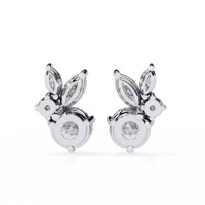 Diamond Bunny – Round Lab Diamond Rabbit-Inspired Earrings