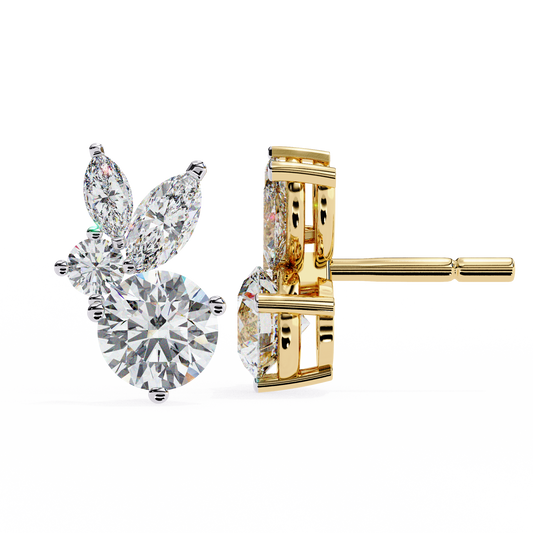 Diamond Bunny – Round Lab Diamond Rabbit-Inspired Earrings
