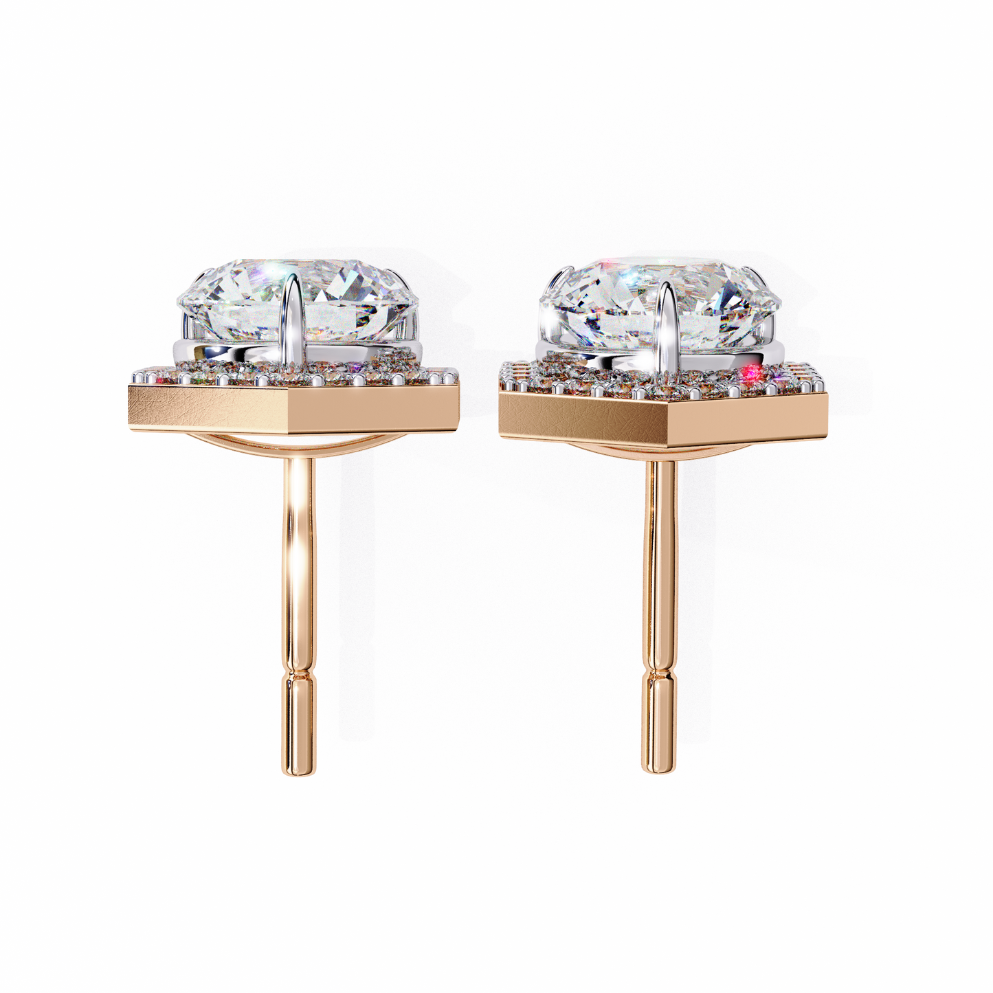 Aurora Cascade – Round Lab Diamond Curved Earrings