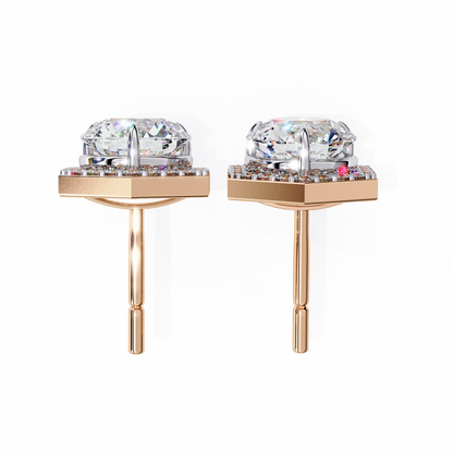 Aurora Cascade – Round Lab Diamond Curved Earrings