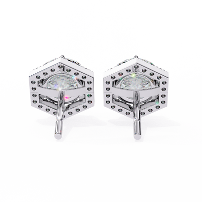 Aurora Cascade – Round Lab Diamond Curved Earrings