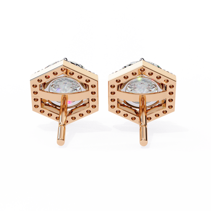 Aurora Cascade – Round Lab Diamond Curved Earrings
