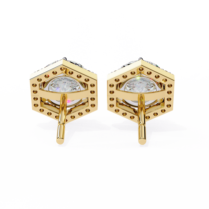 Aurora Cascade – Round Lab Diamond Curved Earrings