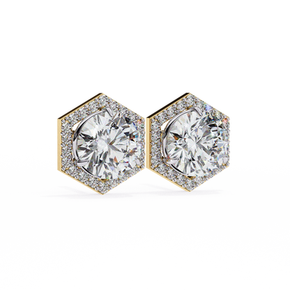 Aurora Cascade – Round Lab Diamond Curved Earrings