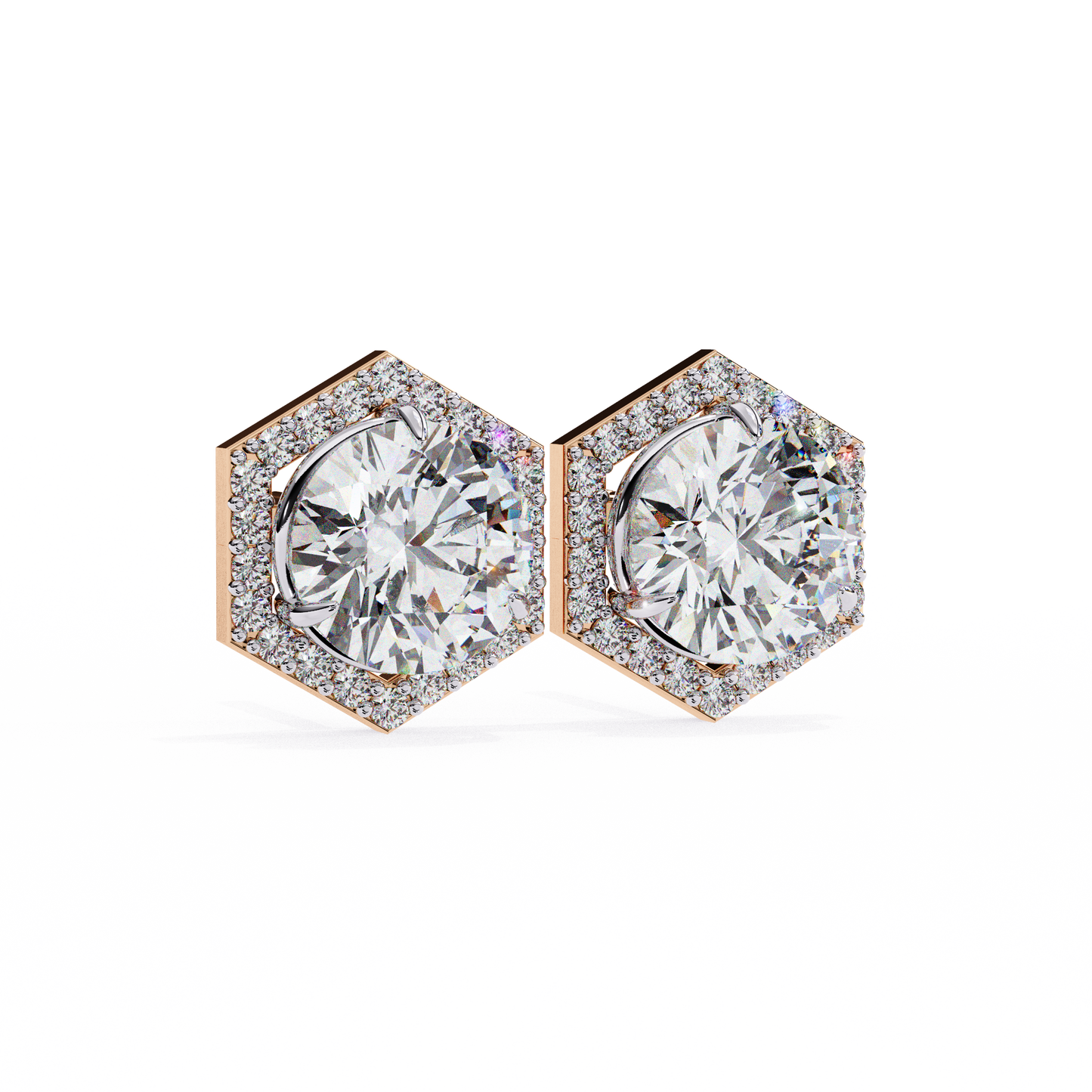 Aurora Cascade – Round Lab Diamond Curved Earrings