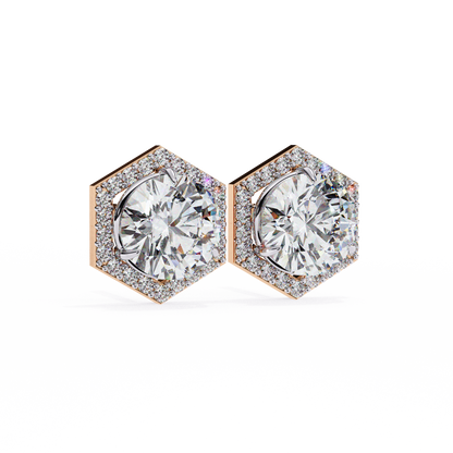 Aurora Cascade – Round Lab Diamond Curved Earrings
