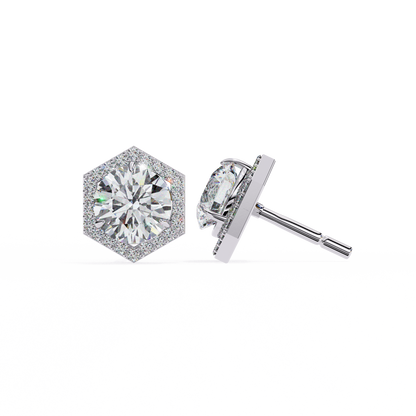 Aurora Cascade – Round Lab Diamond Curved Earrings